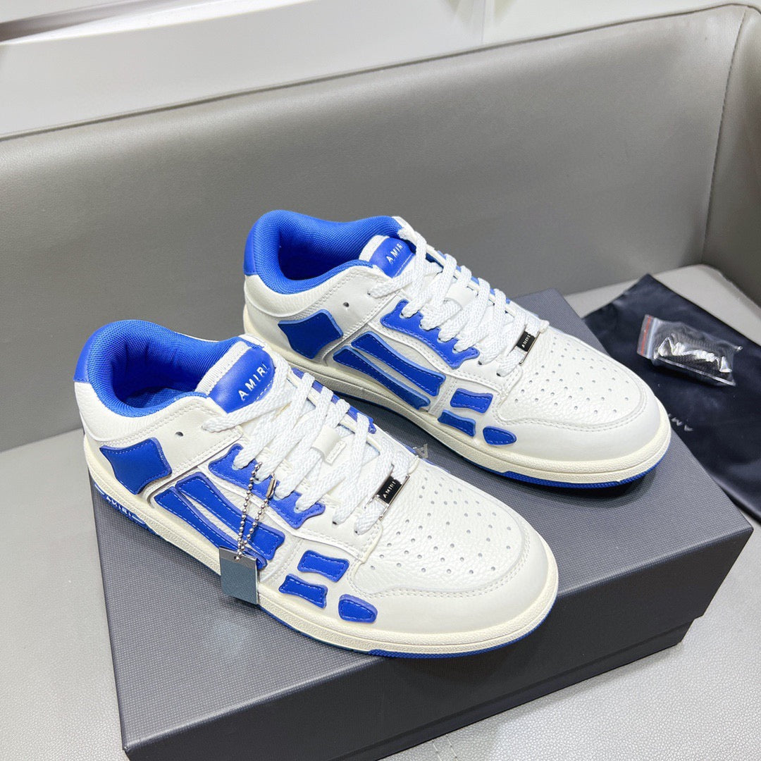 AMR Skel Top Low Blue and White Sneakers-156 - sneakerhillcom