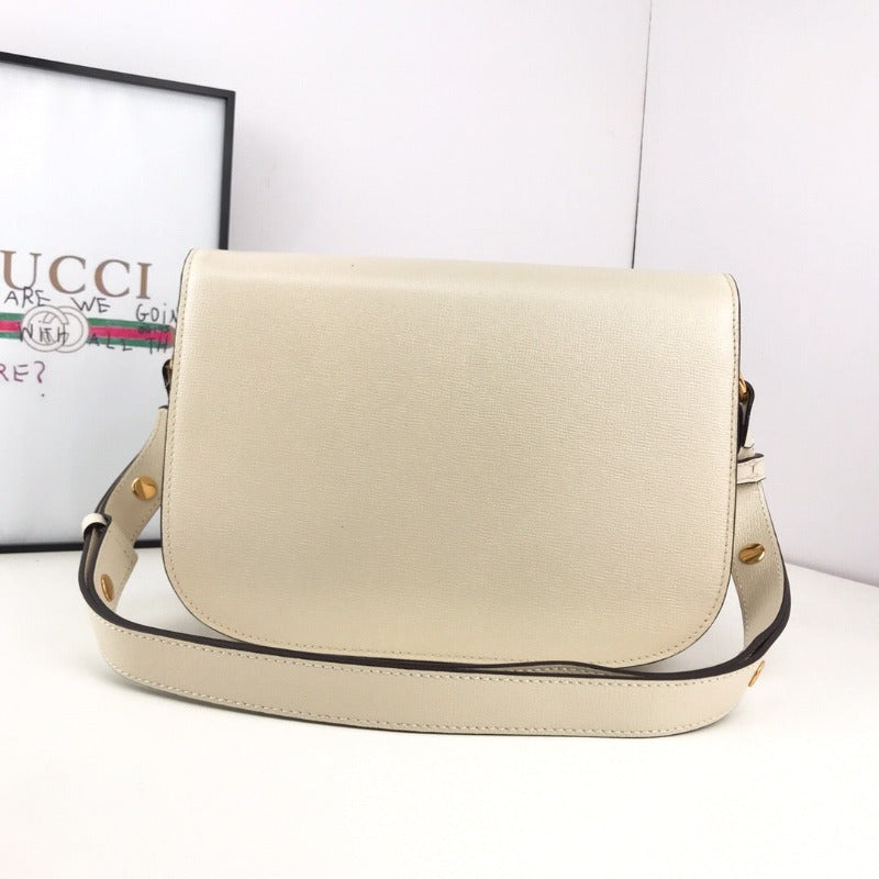 Sneakerhill - Horsebit 1955 Shoulder Bag Milk White - sneakerhillcom