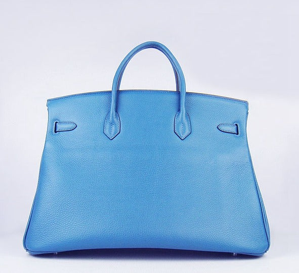 Birkin 35cm Togo Leather Handbags 6099 Blue Silver Kilta bags