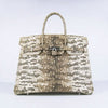 Birkin 30cm Lizard Pattern Handbag 6088 Beige/Silver - sneakerlandnet