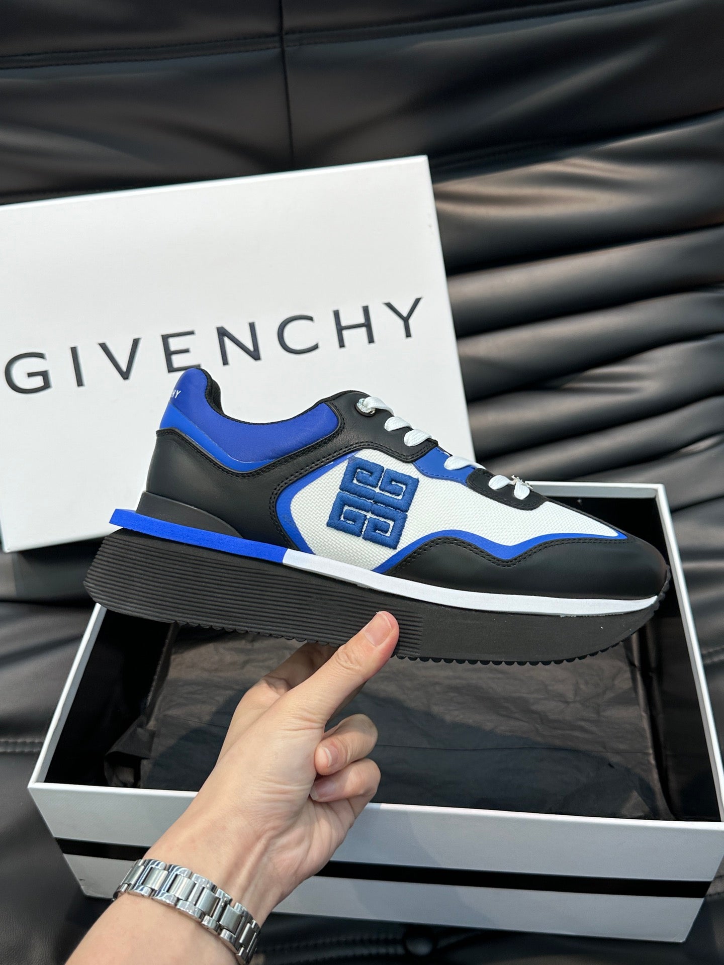 GVC Blue, White and Black  Sneakers-011 - sneakerhillcom