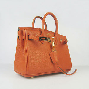 Birkin 25cm Handbag 6068 orange golden Kilta bags