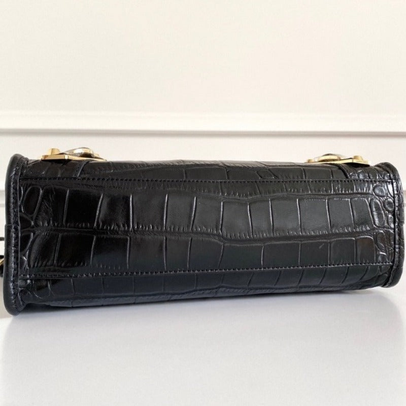 Sneakerhill - Mini City Crocodile Handbag Black - sneakerhillcom