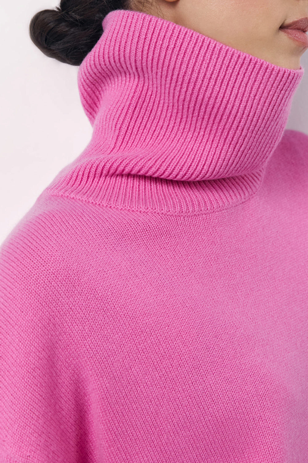 Basic Bae Turtleneck Long Sleeve Dropped Shoulder Sweater Trendsi