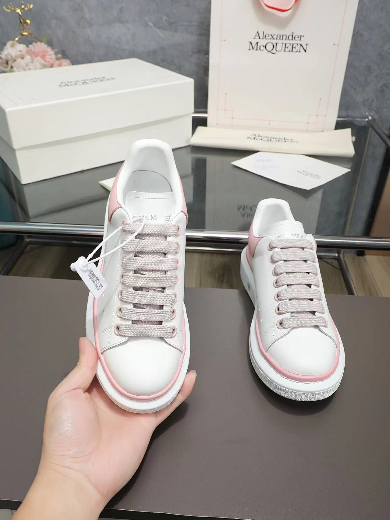 ALMC Pink and White Oversized  Sneakers-035 - sneakerhillcom