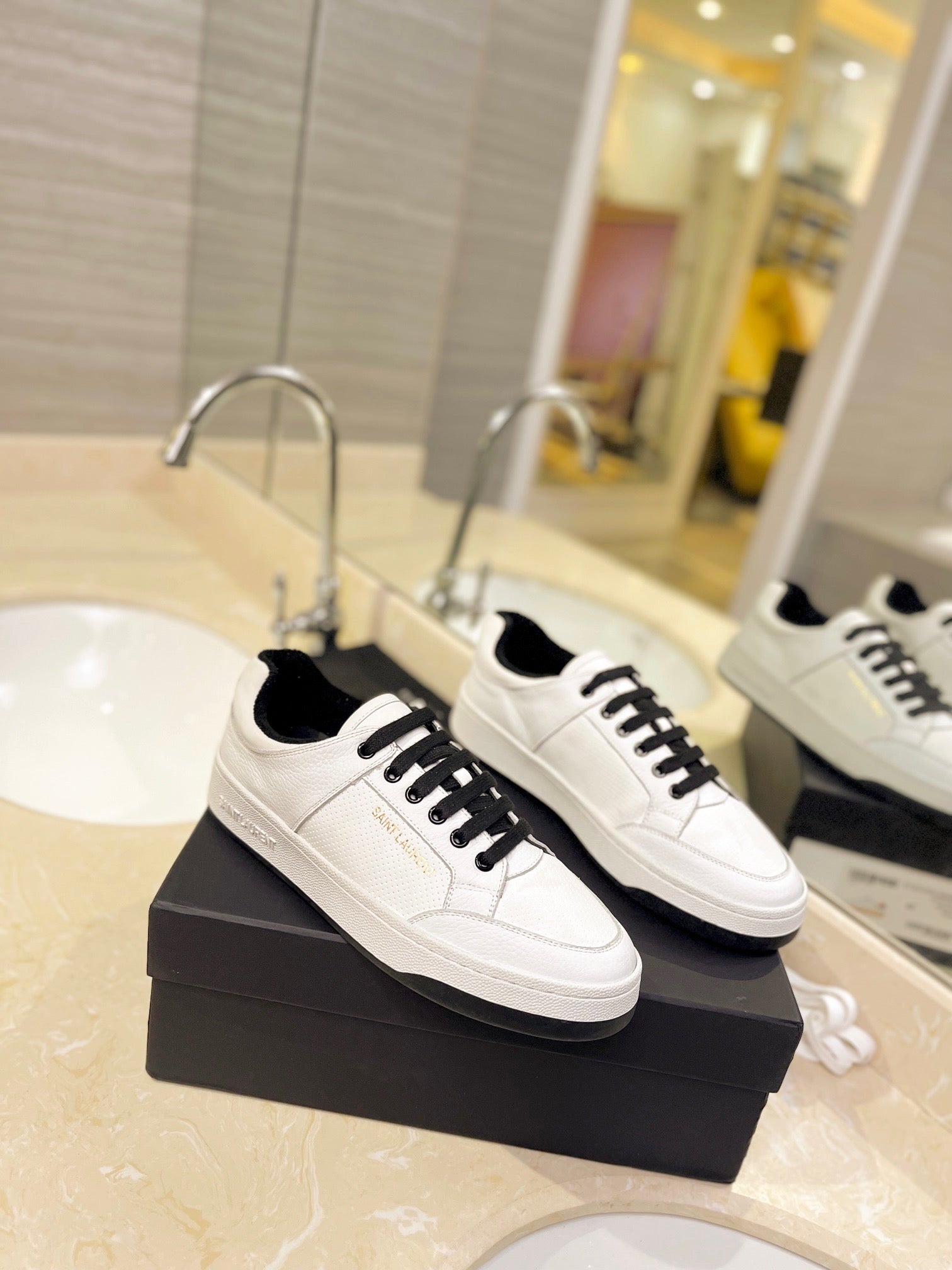 VSL Black and White Leather Sneakers-165 - sneakerhillcom