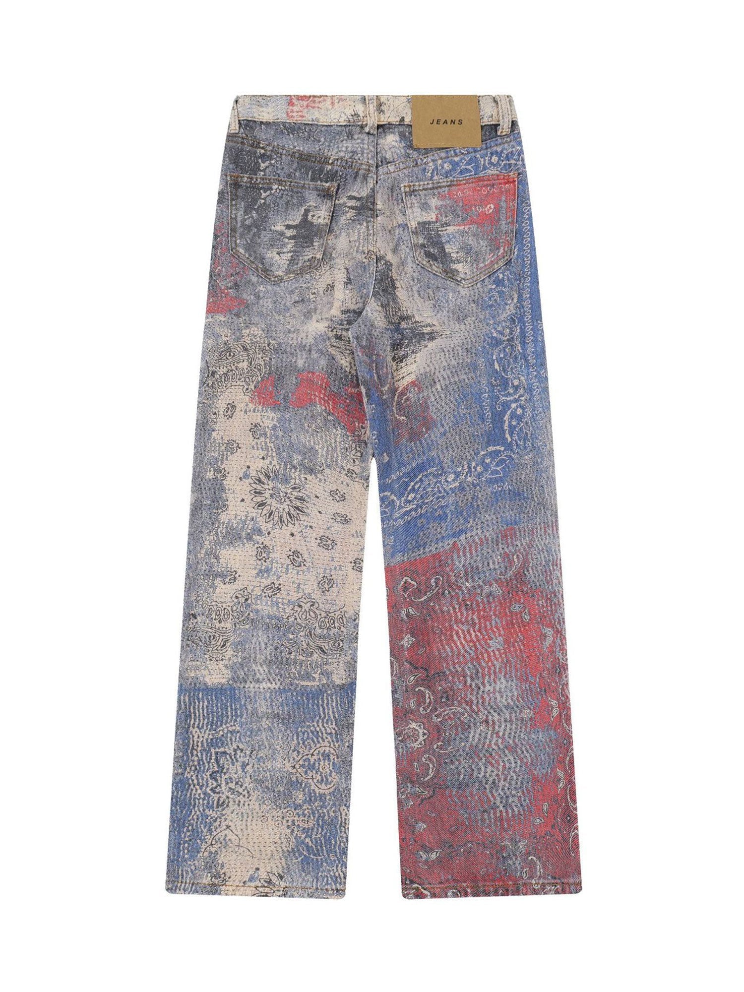 Sneakerhill Paisley Printed Jeans - 2186 - sneakerhillcom