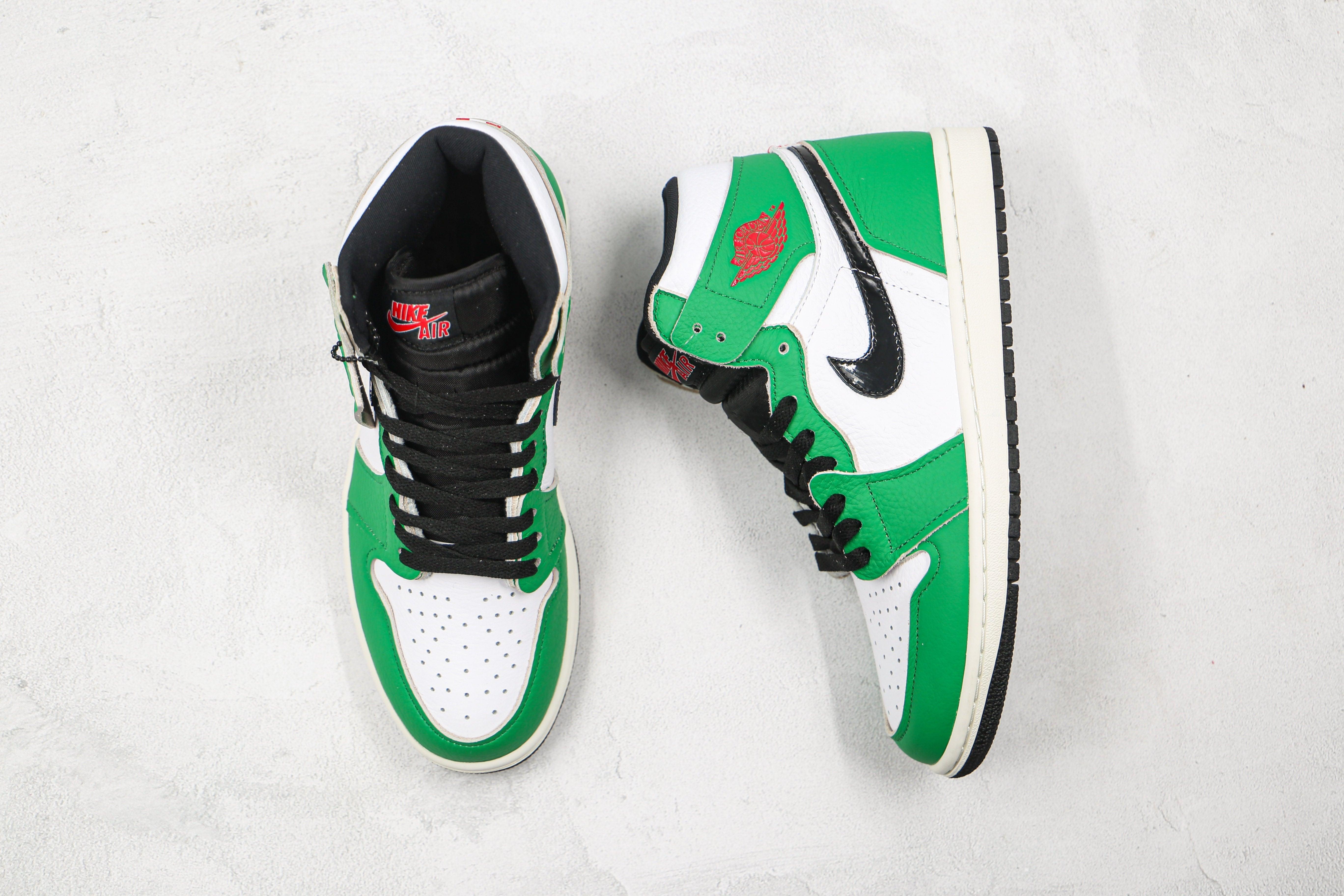 Custom GREEN Jordan 1 High Q ( Customs And Box ), Jordan 1 Sneakers Active sneakeronline