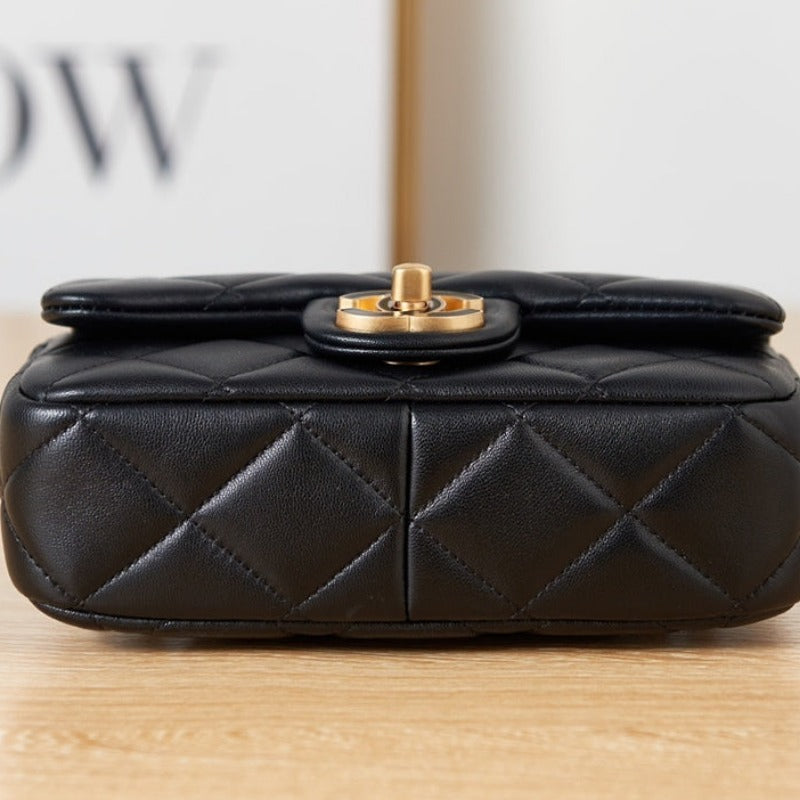 Sneakerhill - Lambskin Mini Flap Bag Black - sneakerhillcom