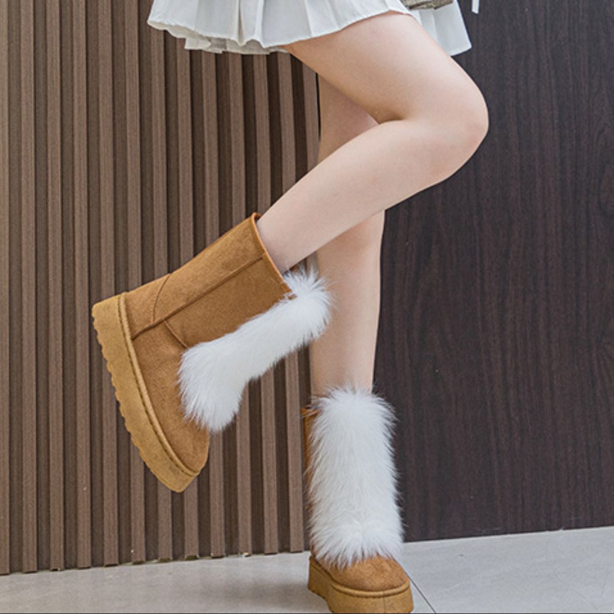 Thermal Suede Platform Boots Trendsi