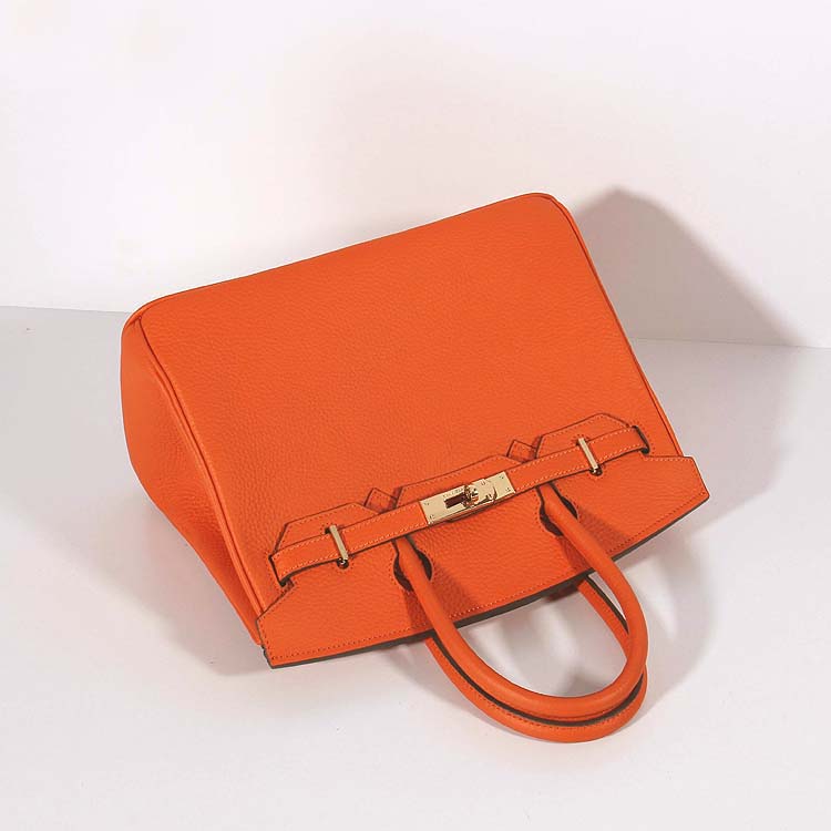 Birkin Bag Togo Leather with Strap Orange Gold - sneakerlandnet