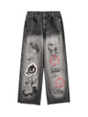 Sneakerhill High Street Hip-hop Fun Print Jeans - sneakerhillcom