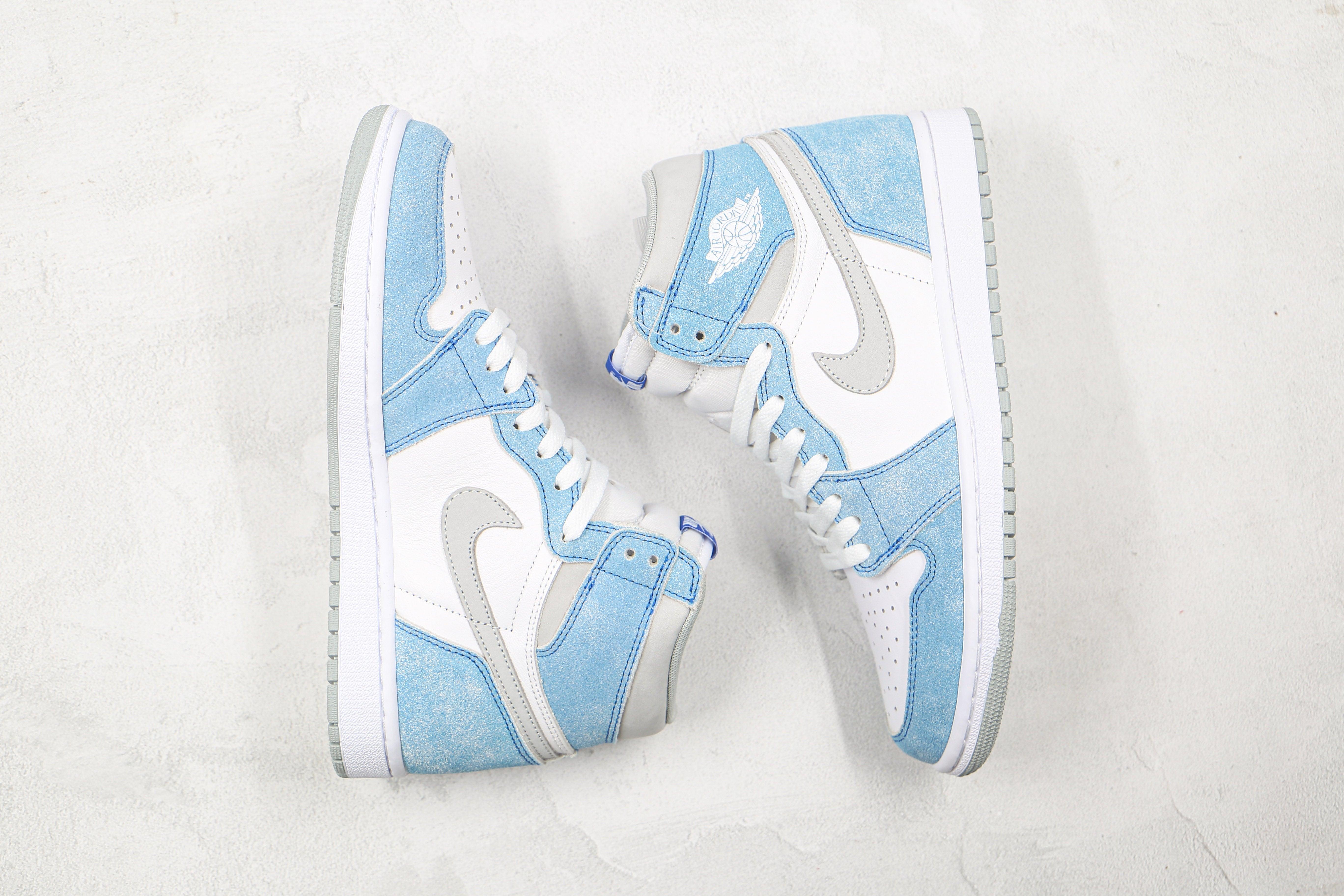 Custom Blue White Jordan 1 High Q ( Customs And Box ), Jordan 1 Sneakers Active sneakeronline