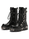 Sneakerhill Metal Punk Style Workwear Platform Boots - 2199 SP240926FU0K