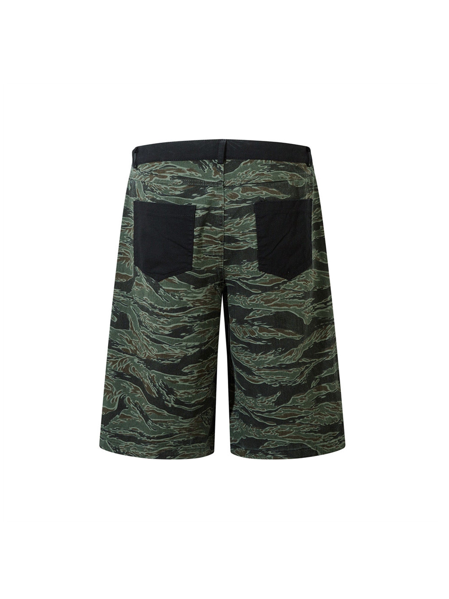 Sneakerhill High Street Patchwork Camouflage Contrast Denim Jorts