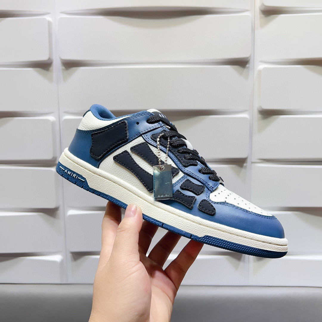 AMR Skel Top Low Blue and Dark Blue Sneakers-155 - sneakerhillcom