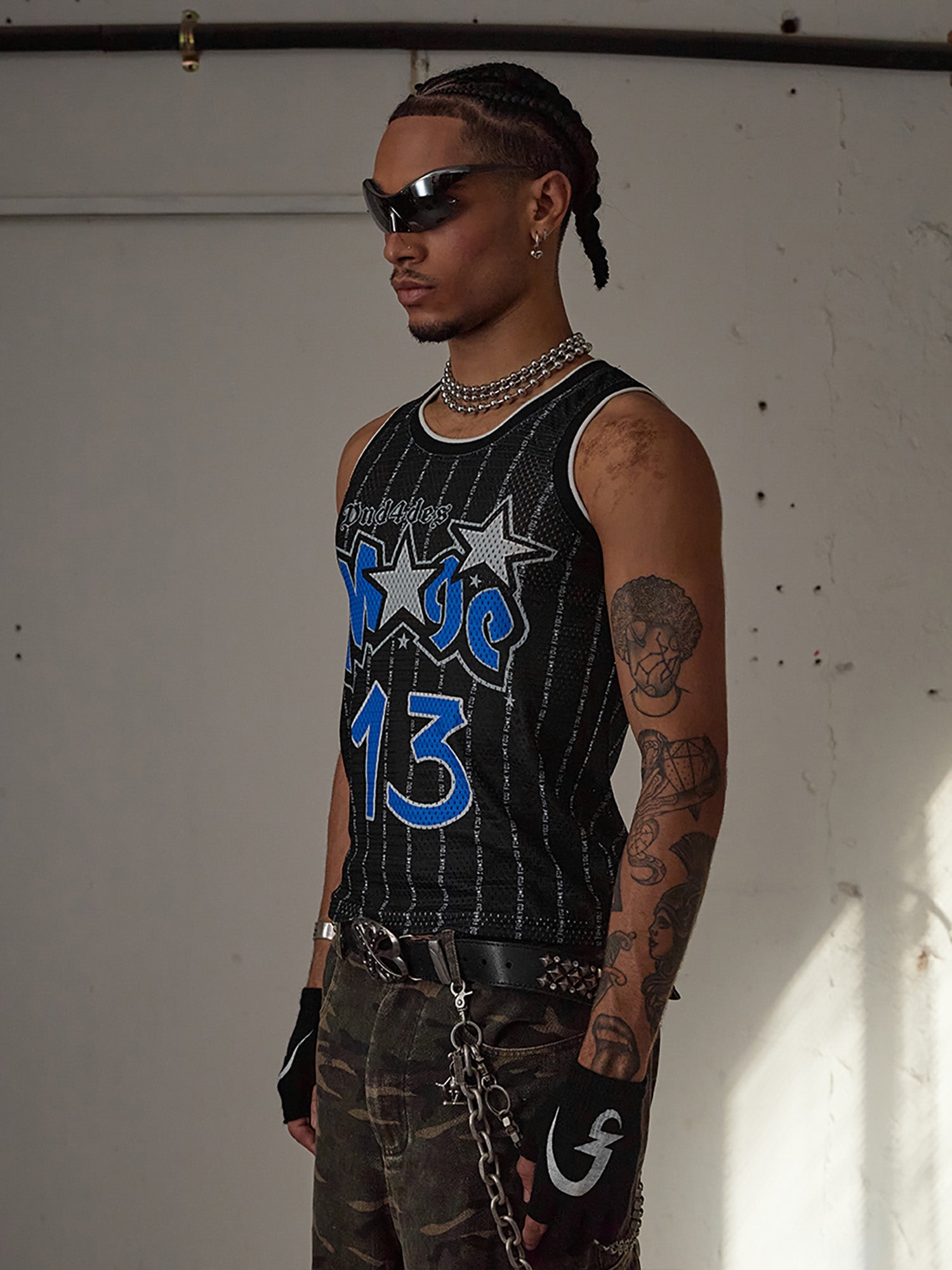 Sneakerhill Magic Spoof Print Short Wide Basketball Vest SP240731URW2