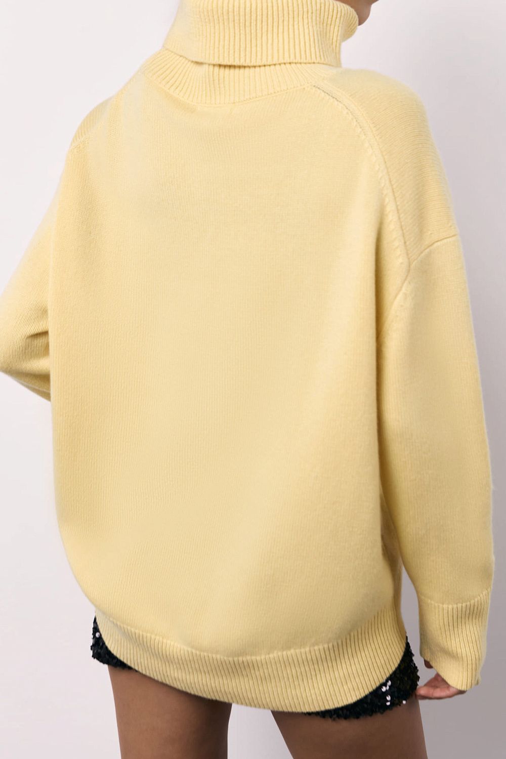 Basic Bae Turtleneck Long Sleeve Dropped Shoulder Sweater Trendsi