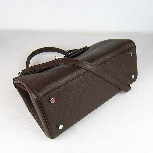 HMS Kelly 32cm Togo Leather 6108 Dark Coffee Silver Kilta bags