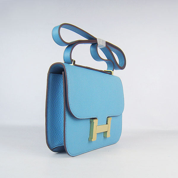 Constance Cowskin Leather Bag H017 light blue golden Kilta bags