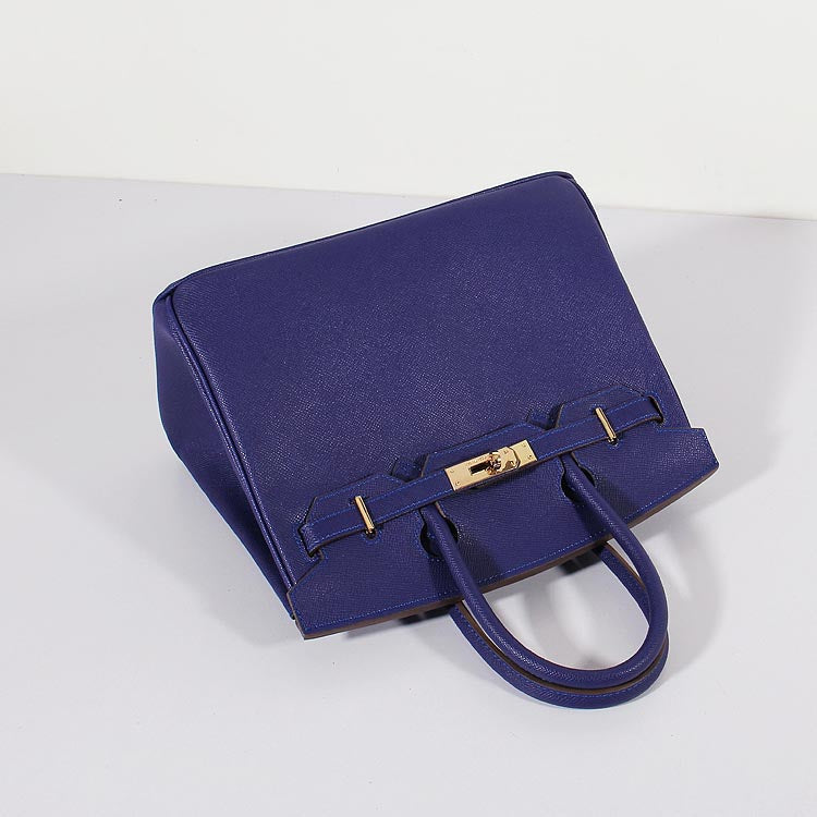 Birkin Bag Epsom Leather with Strap Electric Blue Gold - sneakerlandnet