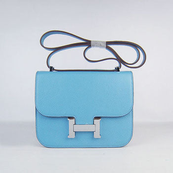 Constance Cowskin Leather Bag H017 light blue silver Kilta bags