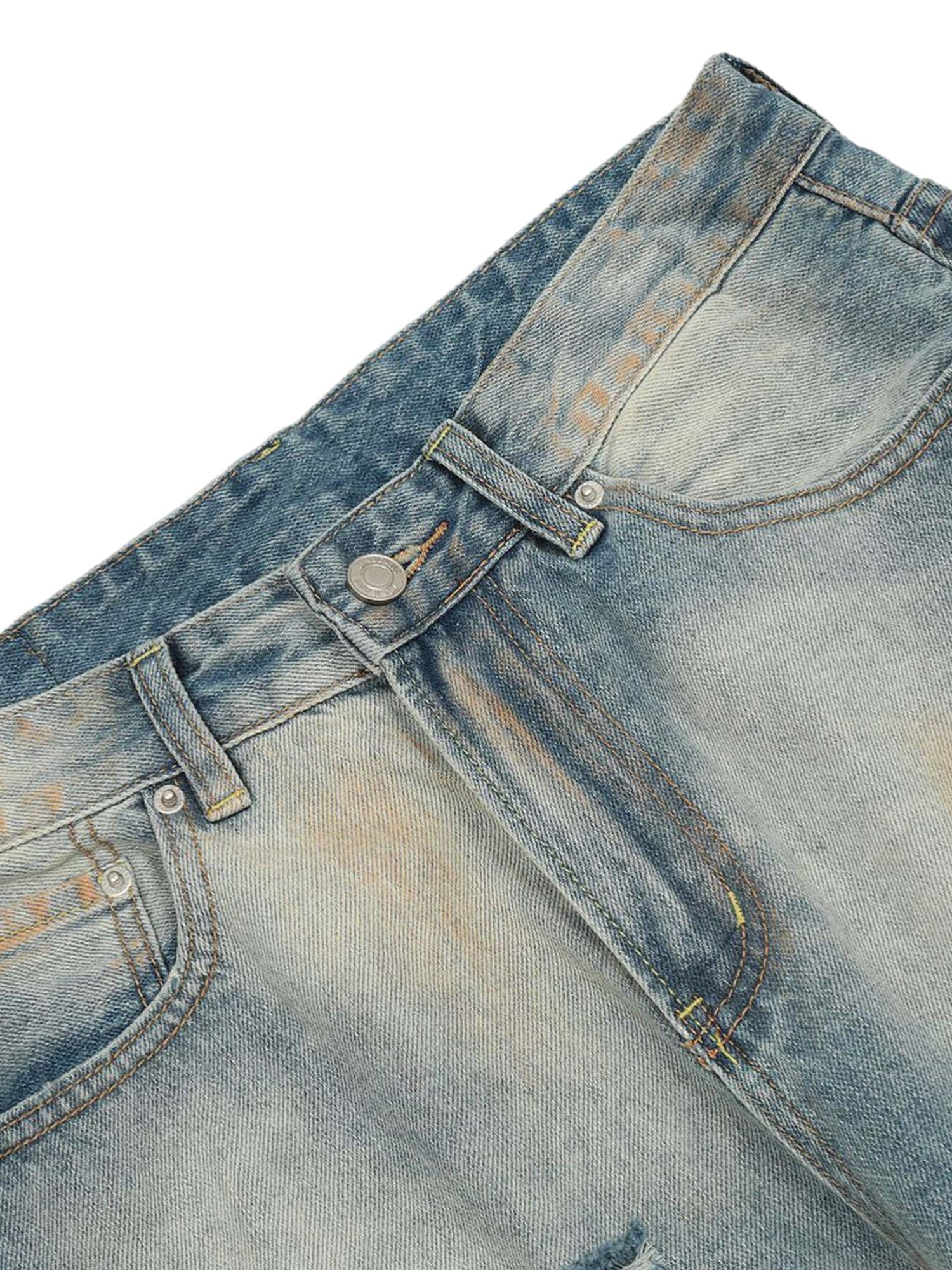 Sneakerhill Distressed Street Hip-Hop Jeans - sneakerhillcom