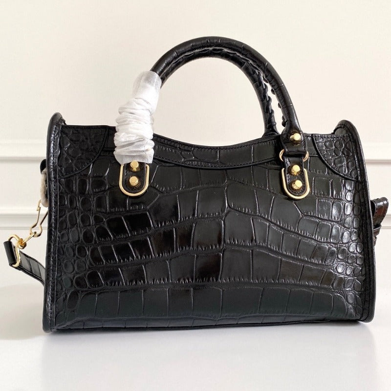 Sneakerhill - Mini City Crocodile Handbag Black - sneakerhillcom