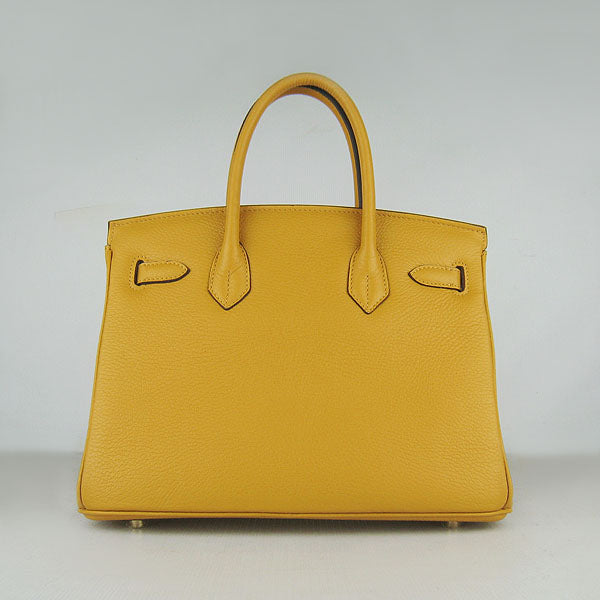 Birkin 30cm Togo Leather Handbags Yellow Golden Kilta bags