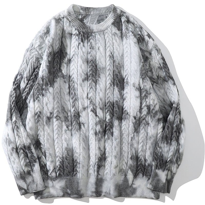 Sneakerhill Cable Knitted Sweater Tie Dye Sneakerhill