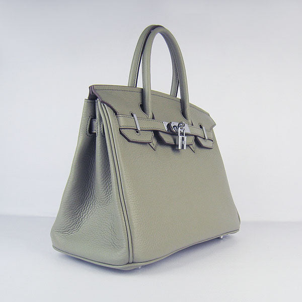 Birkin 30cm Togo Leather Handbags Dark Grey Silver - sneakerlandnet