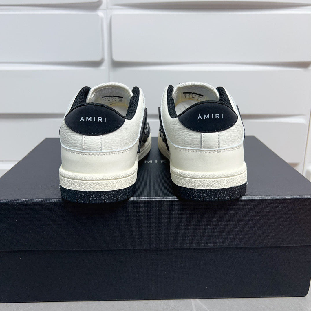 AMR Skel Top Low White and Black Sneakers-145 - sneakerhillcom