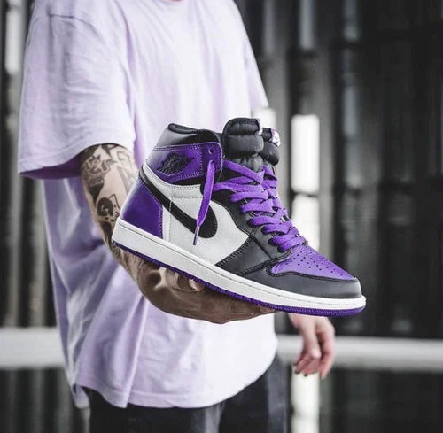 Custom Jordan 1 High Q AJ1 Purple Toe UNISEX ( Customs And Box ), Jordan 1 Sneakers FREE SHIPPING WITH FEDEX luxurysteps