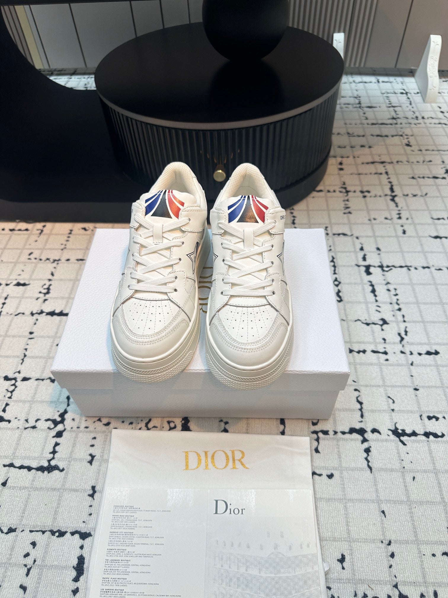 DOR Star Platform Sneaker White Calfskin and Suede-164 - sneakerhillcom