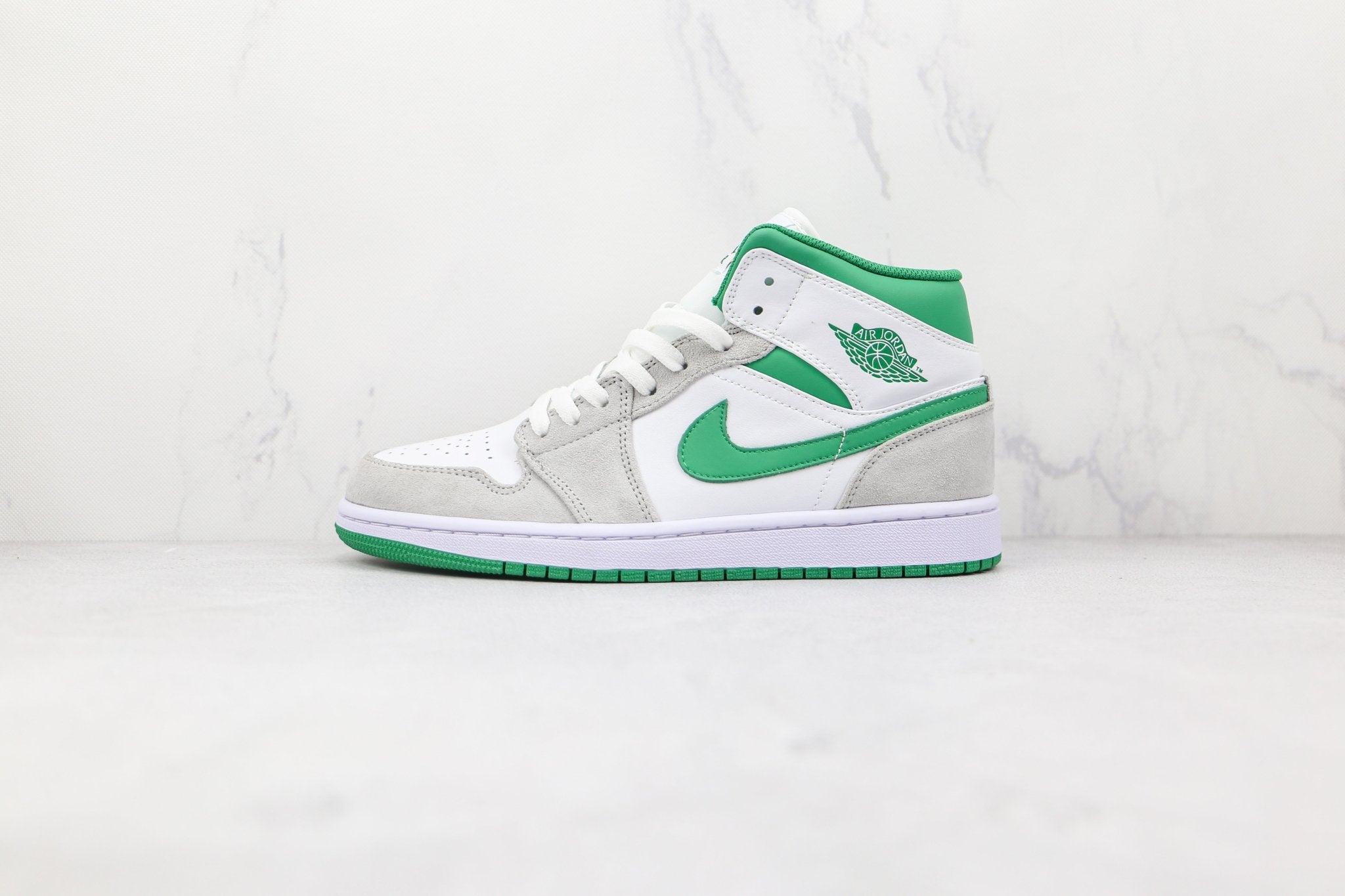 Custom Air Jordan 1 Green Grey Mid High Q - sneakerhypesusa