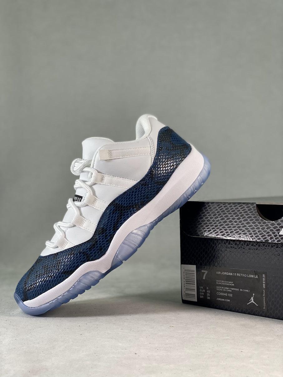 Custom Air Jordan 11 Low 'Navy Snakeskin' CD6847-102 Outblack