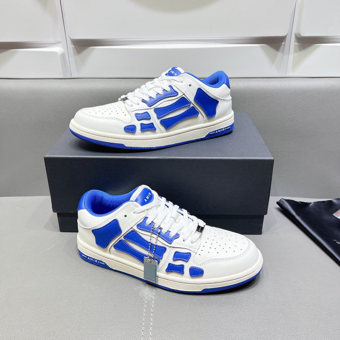 AMR Skel Top Low Blue and White Sneakers-156 - sneakerhillcom