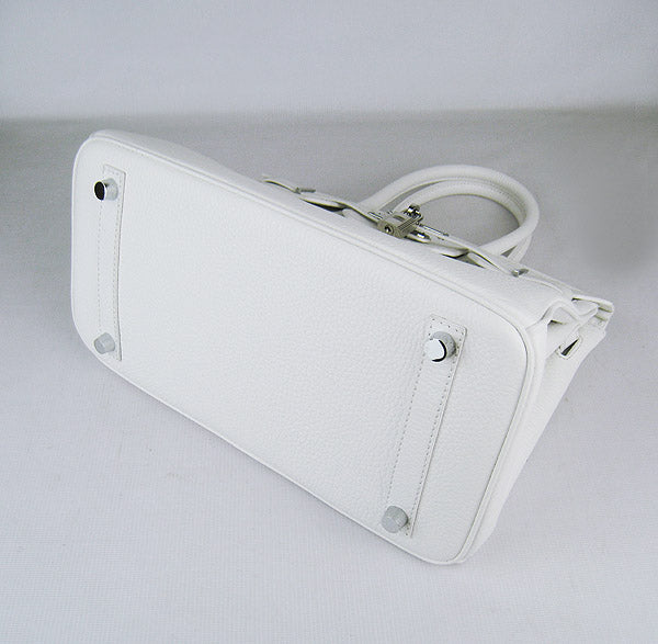 Birkin 30cm Togo Leather Handbags White Silver Kilta bags