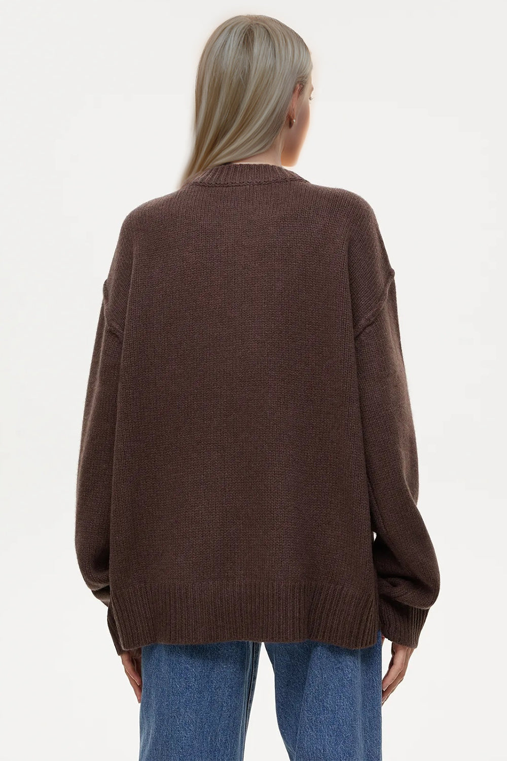 Basic Bae Round Neck Dropped Shoulder Sweater Trendsi