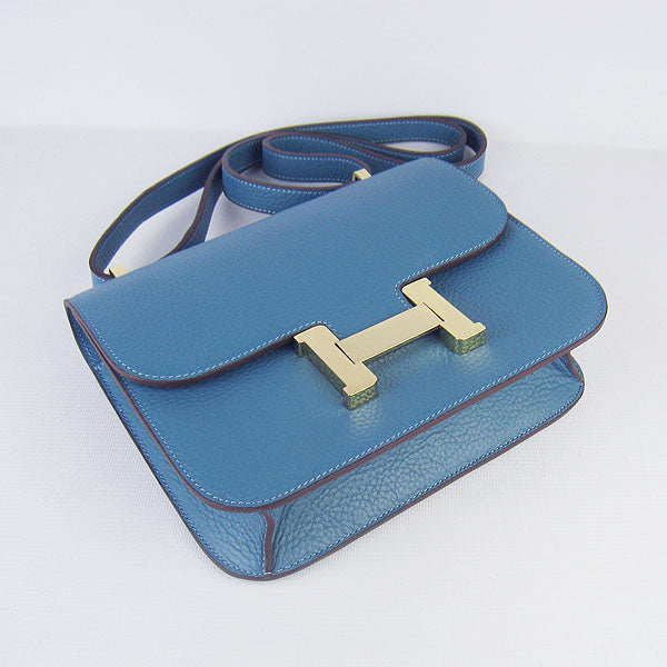 Constance Cowskin Leather Bag H017 blue golden Kilta bags