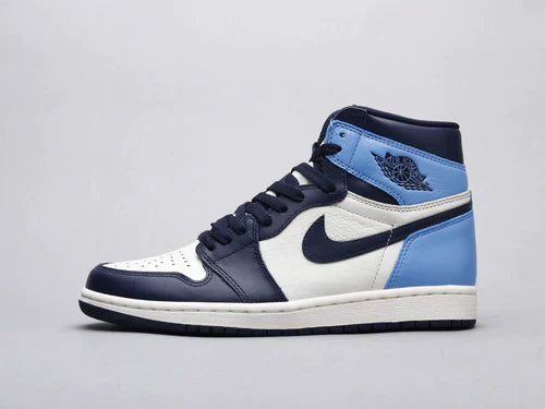 Custom Blue Black White Jordan 1 High Q AJ1 Obsidian UNISEX ( Customs And Box ), Jordan 1 Sneakers FREE SHIPPING WITH FEDEX luxurysteps