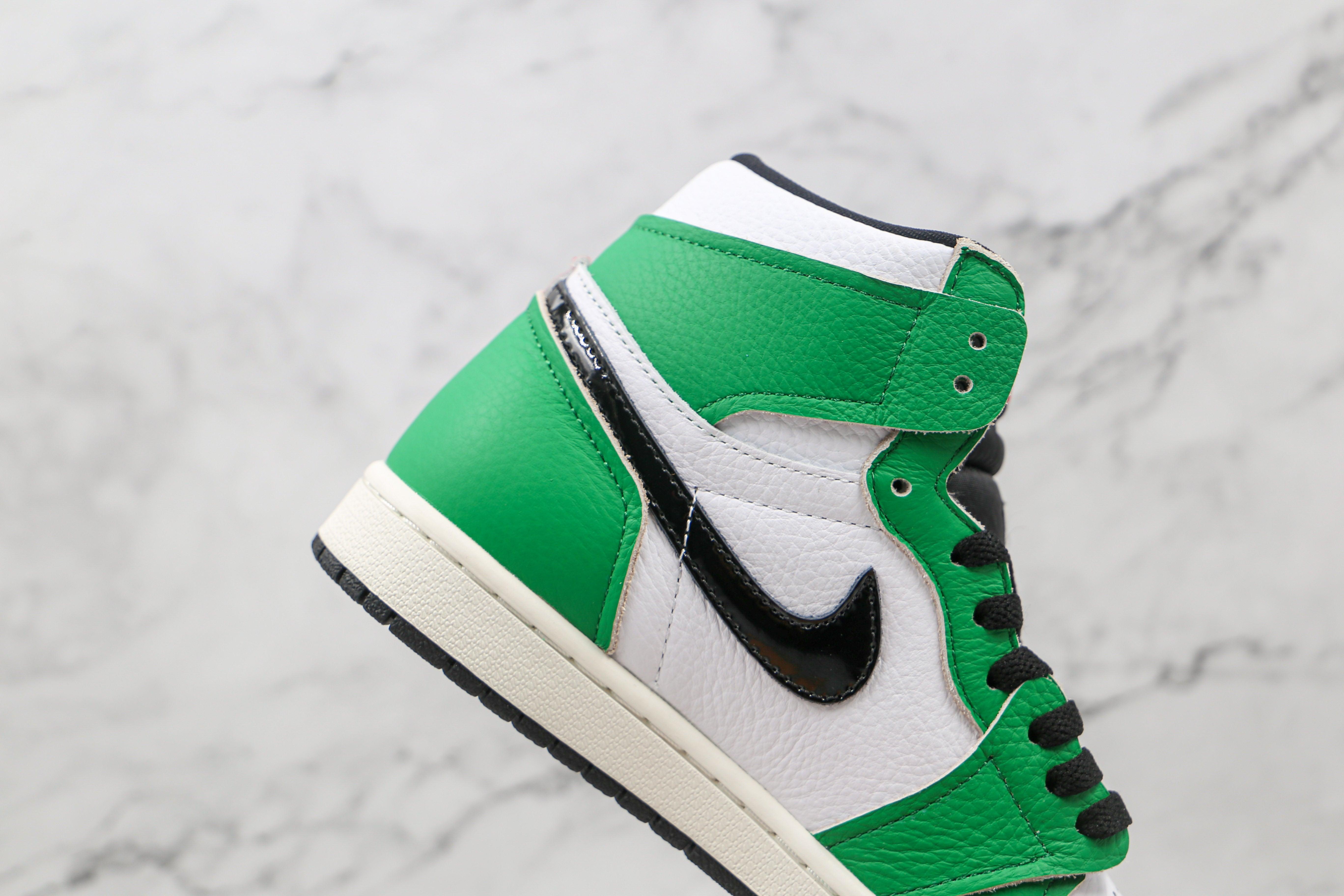 Custom GREEN Jordan 1 High Q ( Customs And Box ), Jordan 1 Sneakers Active sneakeronline