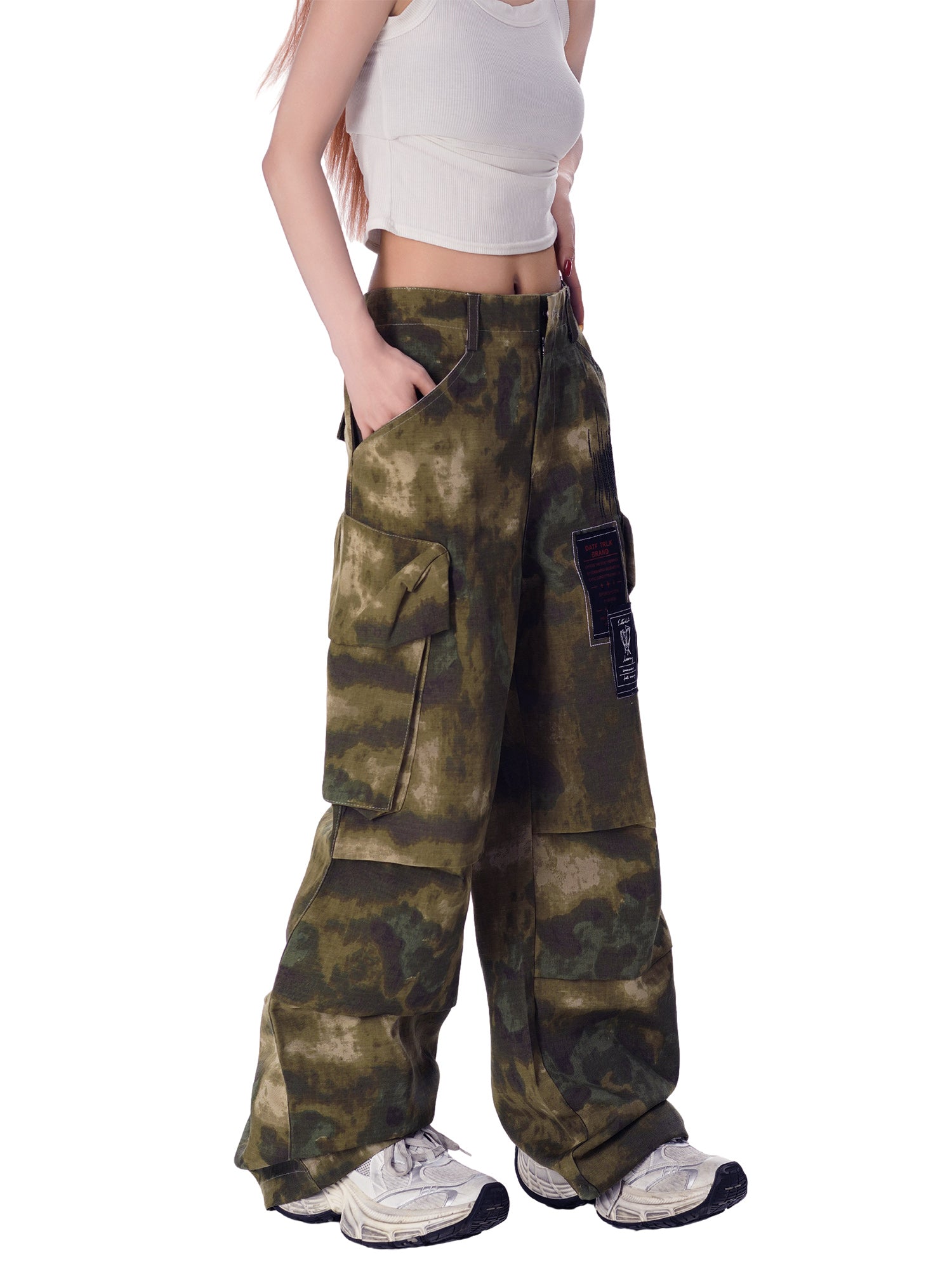 Sneakerhill High Street Badge Camouflage Multi-Pocket Pants SP240828P8ID