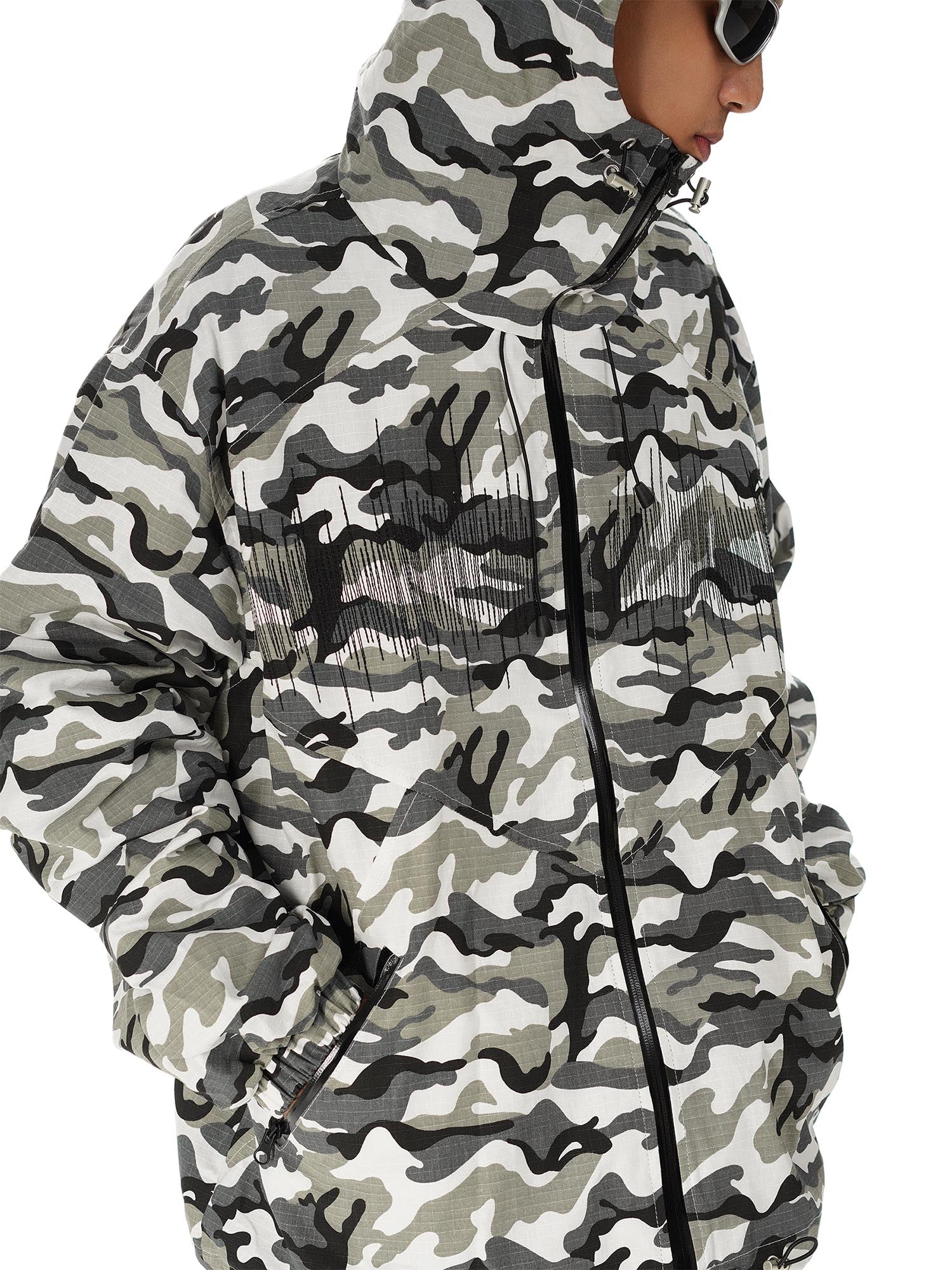 Sneakerhill Hip-hop Snow Camouflage Embroidery Jacket - sneakerhillcom