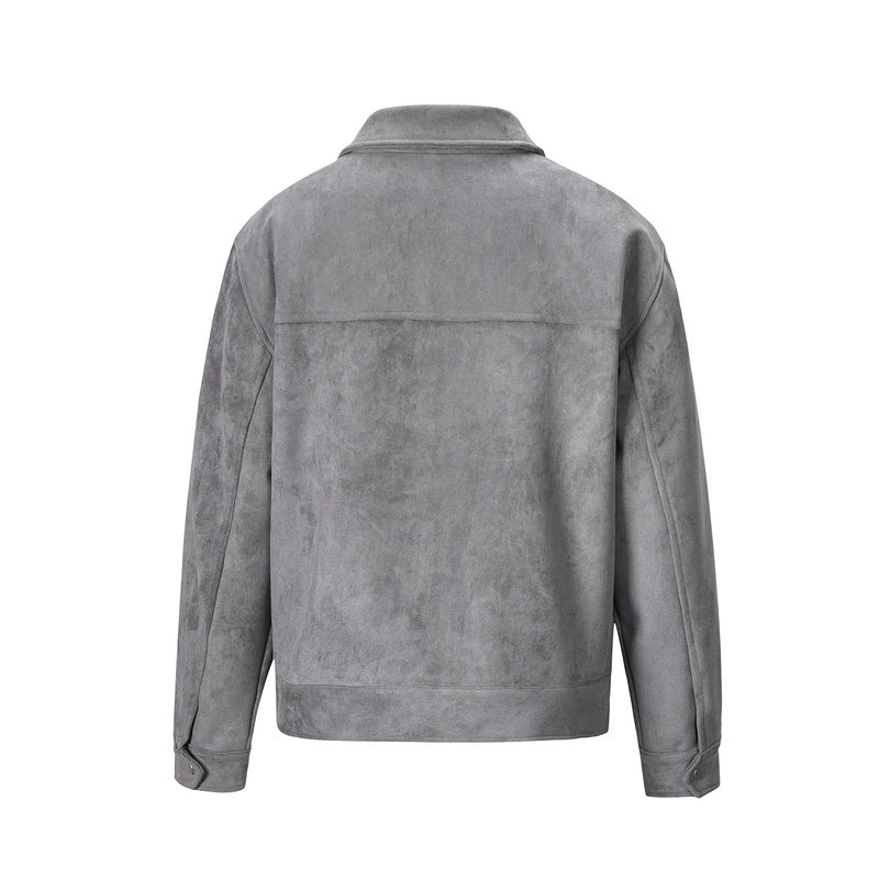 Suede Work Jacket - Grey - sneakerhillcom