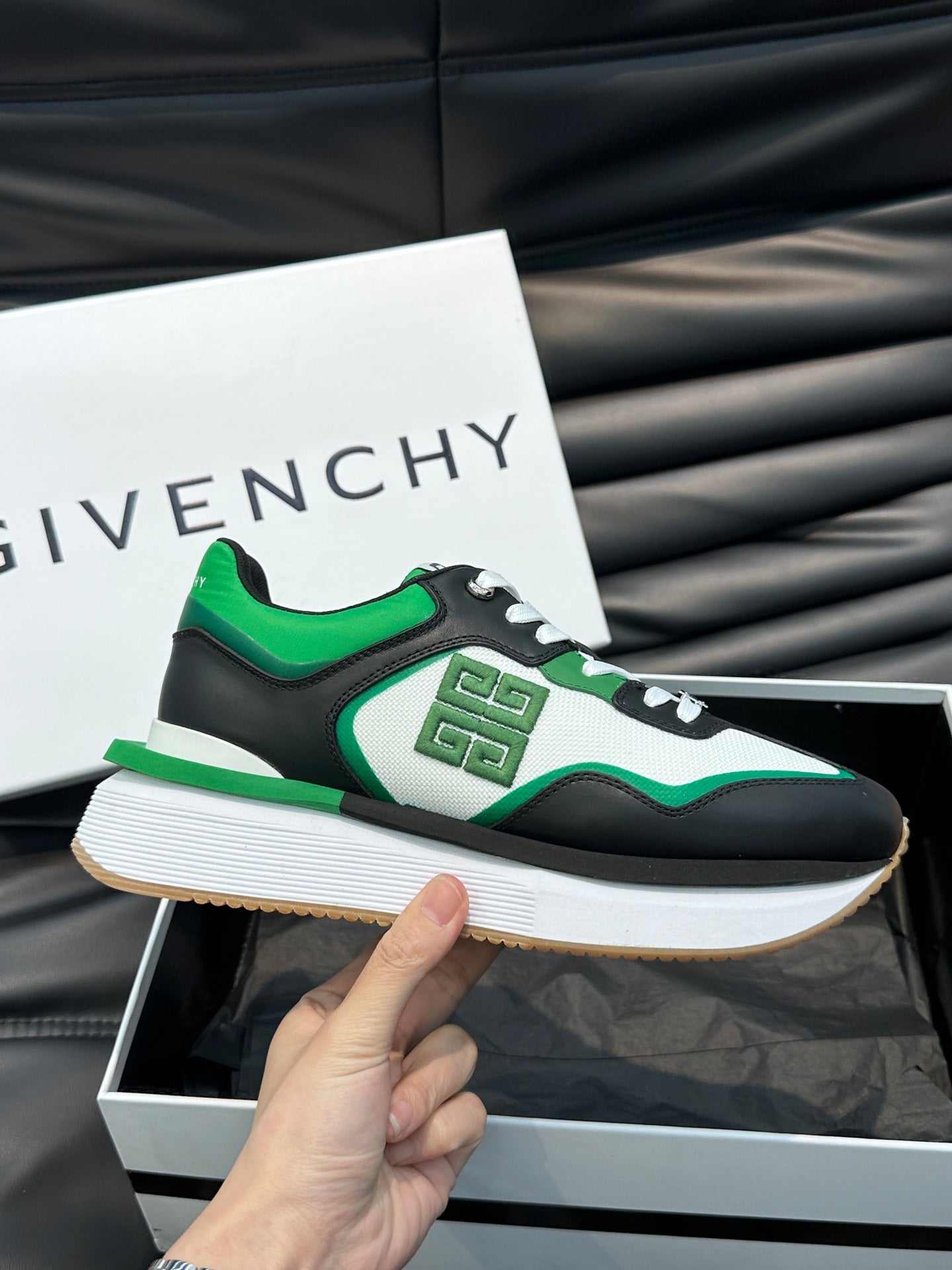 GVC Black and Green Sneakers-010 - sneakerhillcom