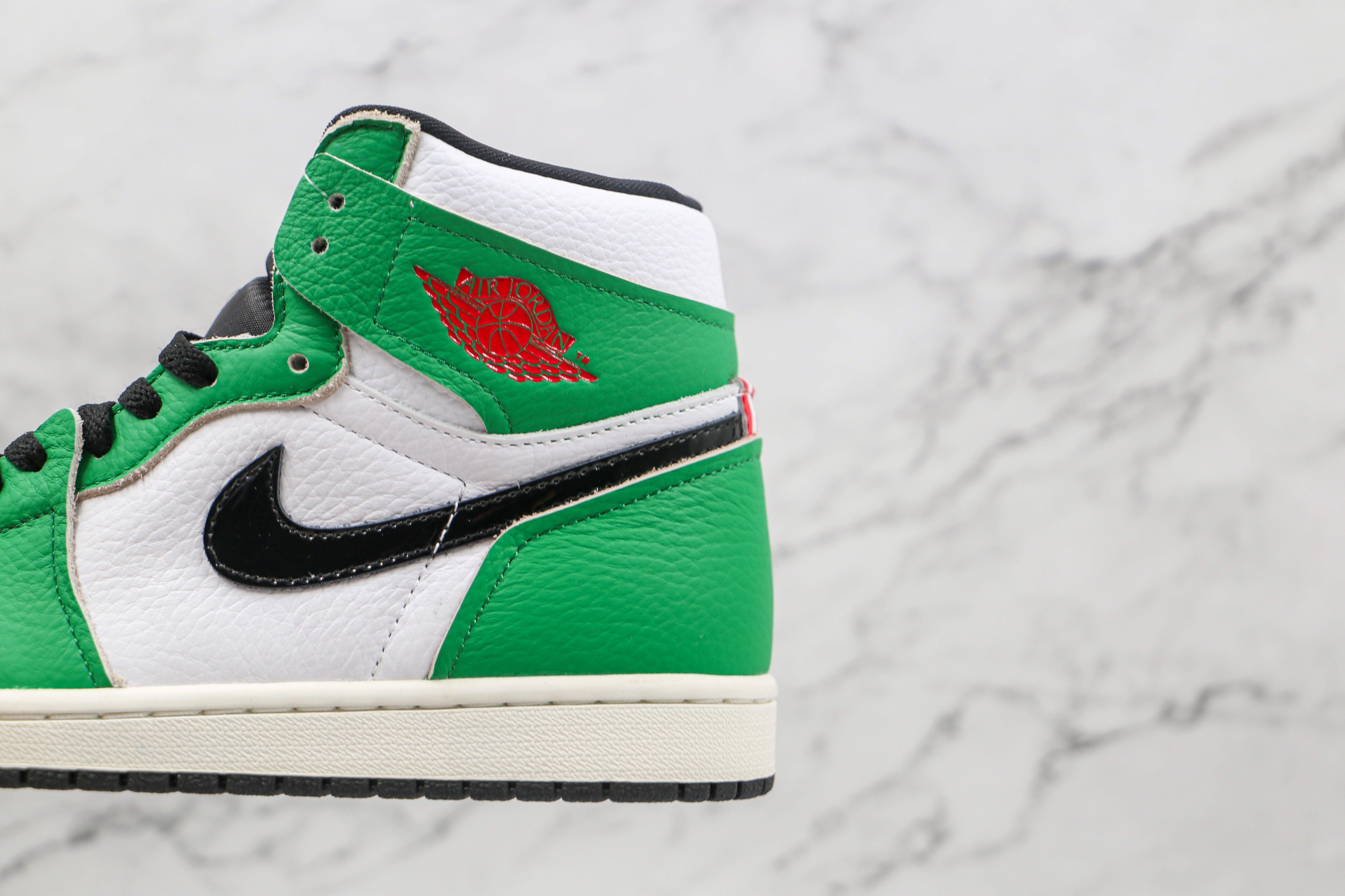 Custom GREEN Jordan 1 High Q ( Customs And Box ), Jordan 1 Sneakers Active sneakeronline