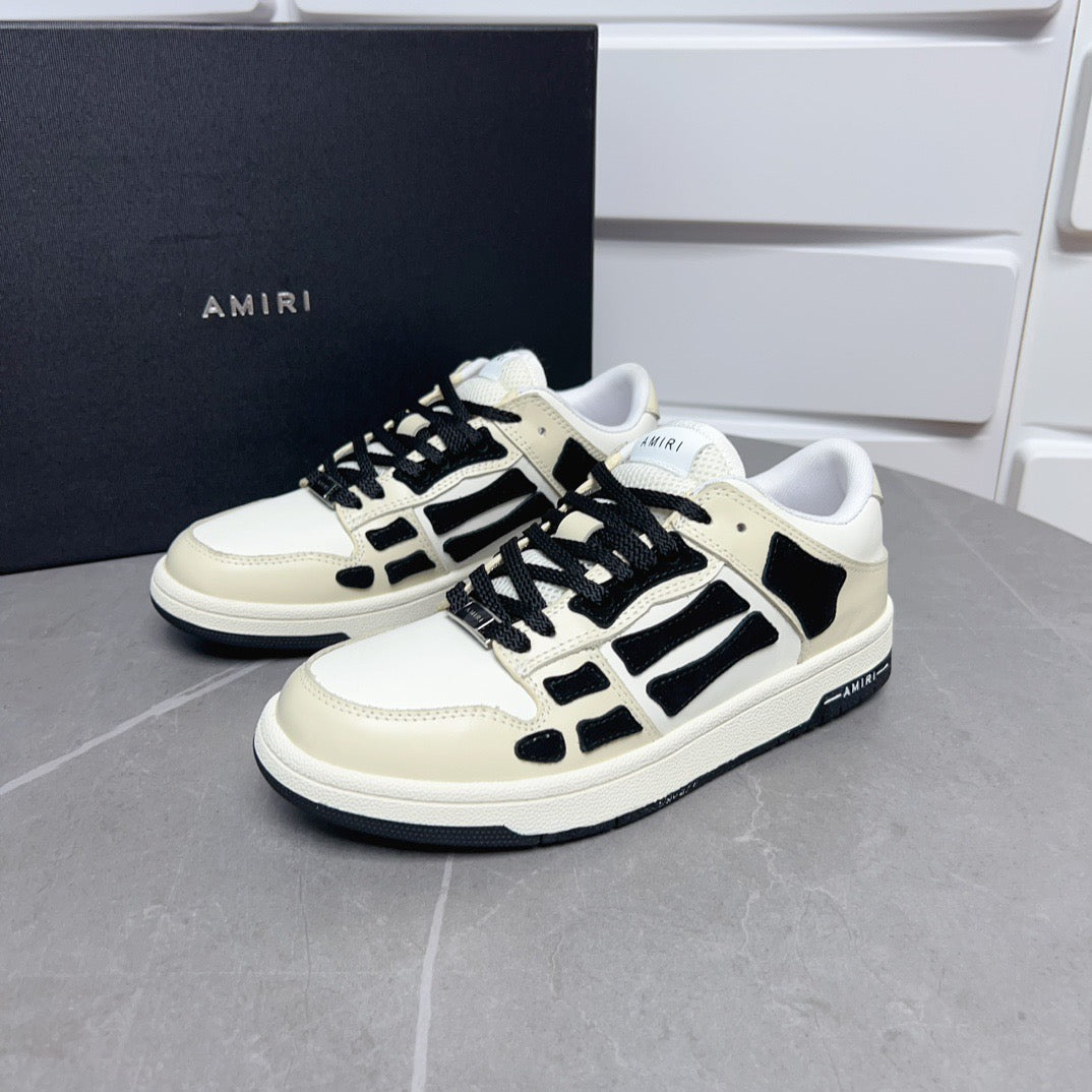 AMR Skel Top Low Black, Beige, and White Sneakers-147 - sneakerhillcom