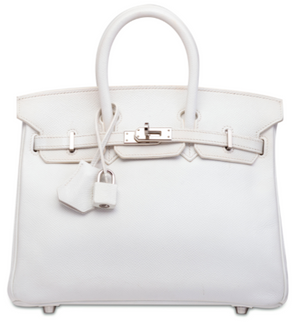 Birkin 25 Blanc White Epsom Palladium Hardware Kilta bags