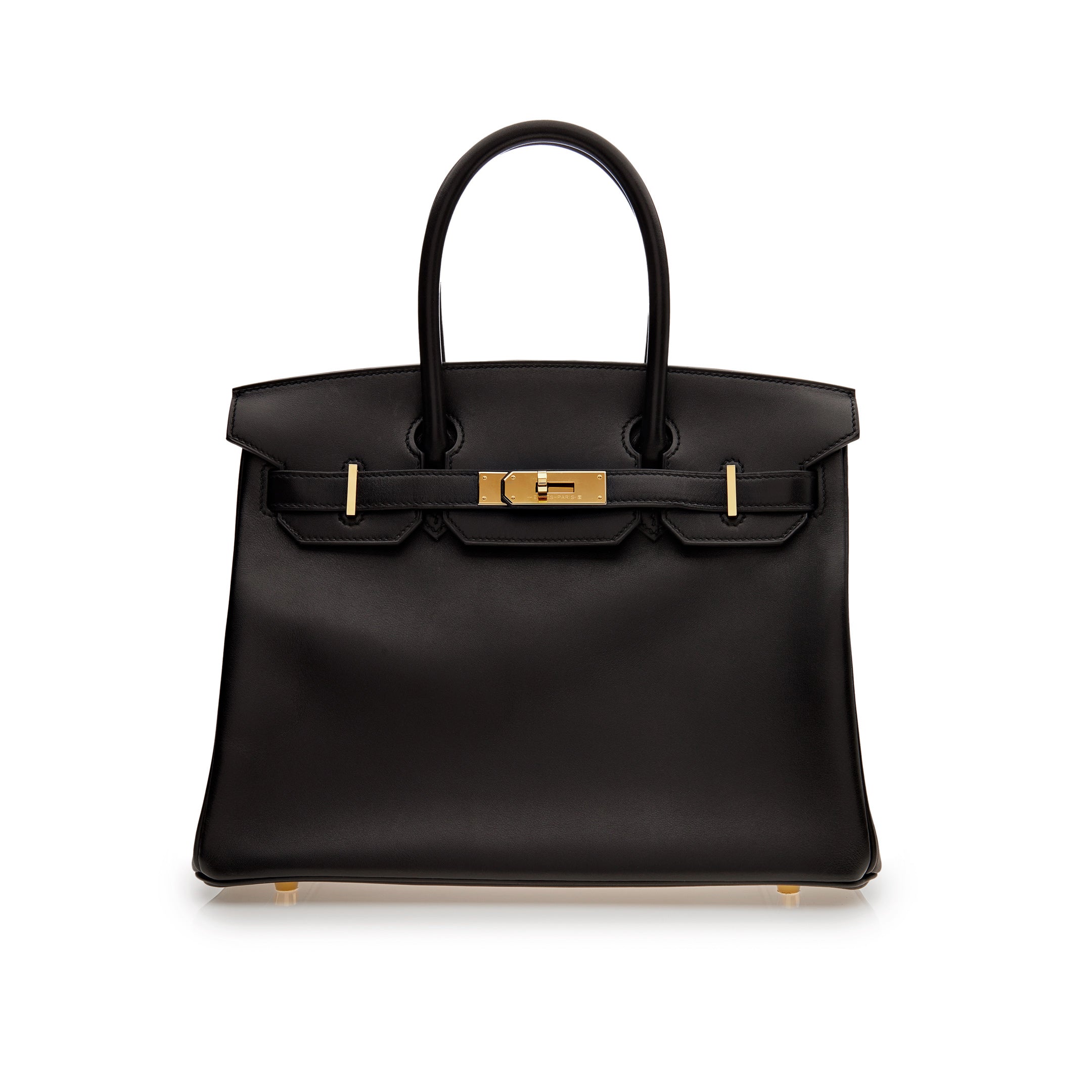 HRMS Birkin 30 Black Box Leather Gold Hardware - sneakerhillcom